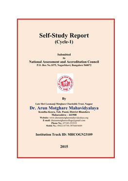 Self-Study Report (Cycle-1)