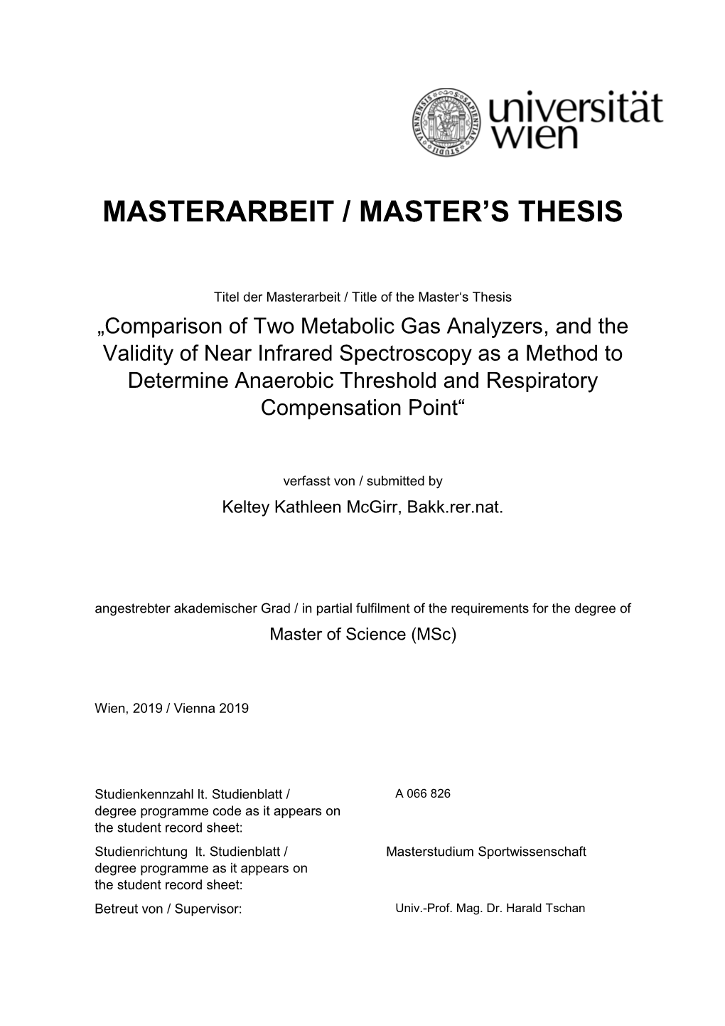 Masterarbeit / Master's Thesis