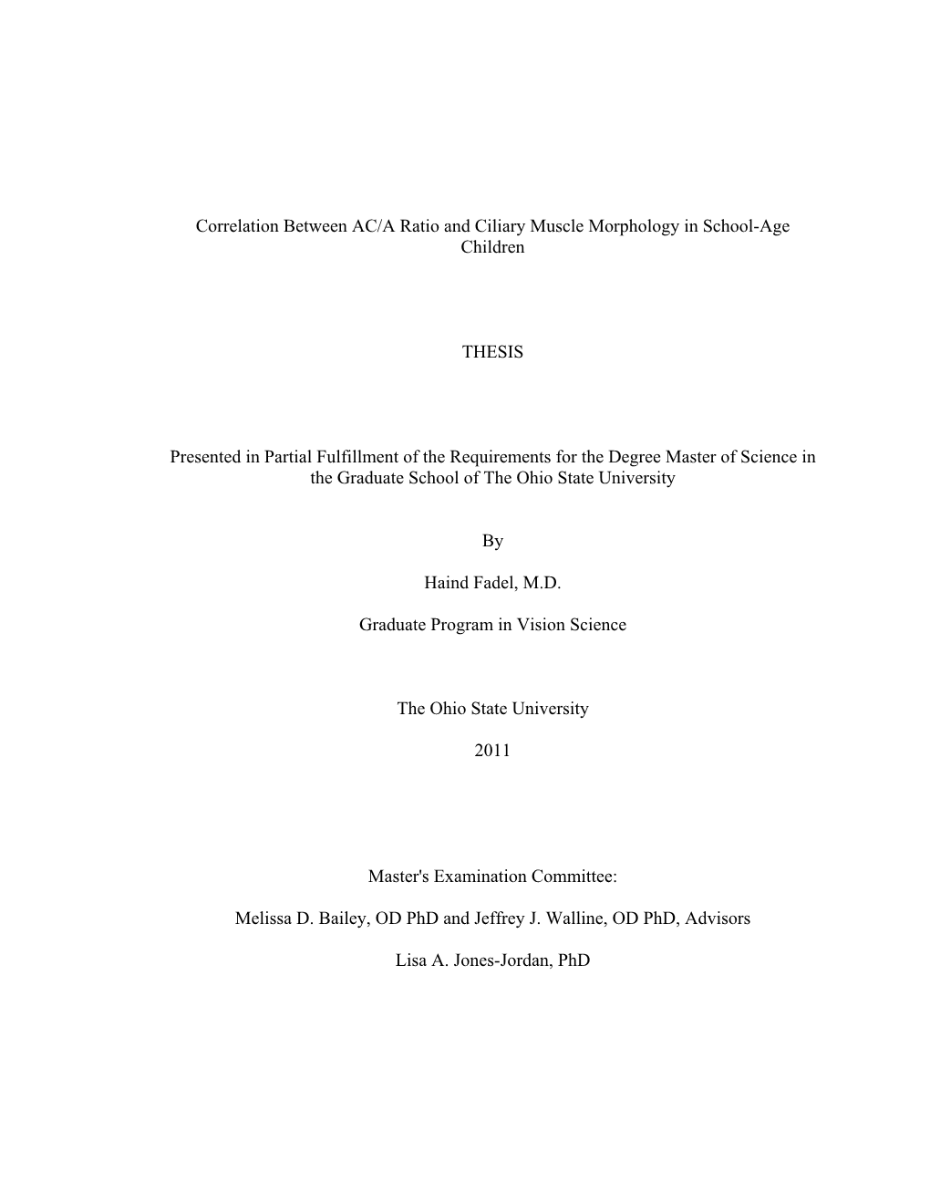 Correlation Between AC/A Ratio and Ciliary Muscle Morphology in School-Age Children