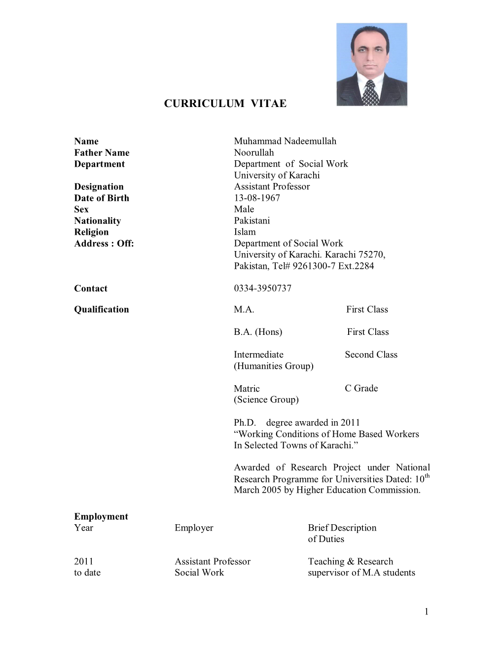 Curriculum Vitae