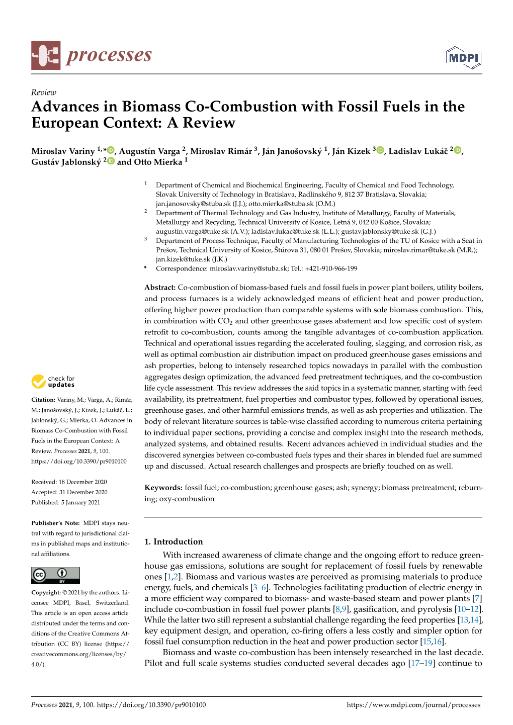 Advances in Biomass Co-Combustion with Fossil Fuels in the European Context: a Review