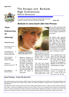 The Antigua and Barbuda High Commission Official Newsletter