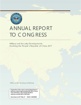 Annual Report to Congress: Military and Security Developments Involving the People’S Republic of China