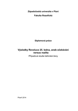 Diplomová Práce Výsledky Revoluce 25. Ledna Aneb Očekávání