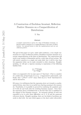 Arxiv:2101.01427V2 [Math.FA] 31 May 2021