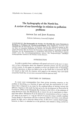 The Hydrography of the North Sea. a Review of Our Knowledge in Relation to Pollution Problems