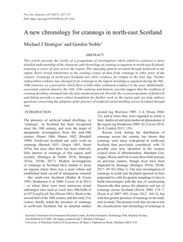 A New Chronology for Crannogs in North-East Scotland | 147 Doi