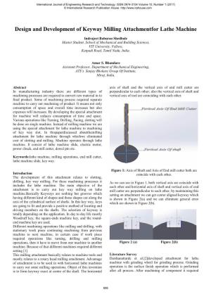 Design and Development of Keyway Milling Attachmentfor Lathe Machine