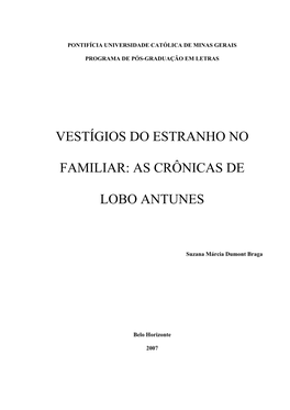 As Crônicas De Lobo Antunes