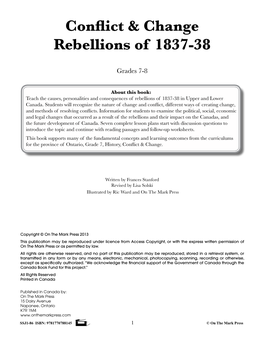 Conflict & Change Rebellions of 1837-38