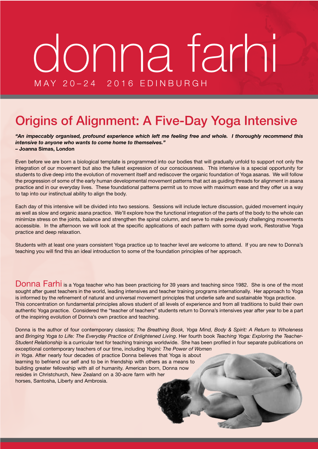 Origins of Alignment: a Five-Day Yoga Intensive
