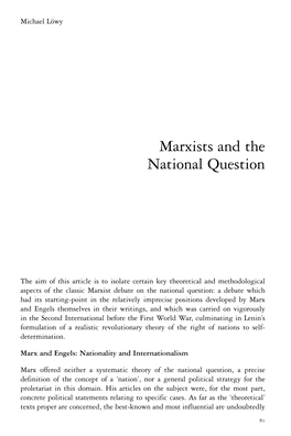 Marxists and the National Question