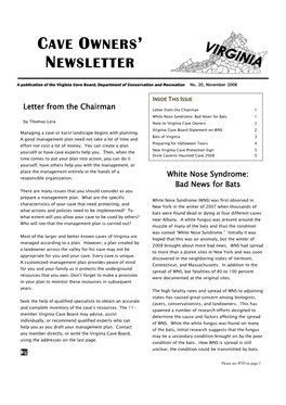 VA Cave Owners Newsletter #20 November 2008