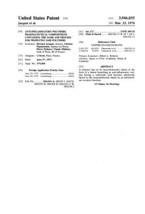 United States Patent (19) (11 3,946,035 Jacquet Et Al