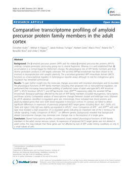 Comparative Transcriptome Profiling of Amyloid