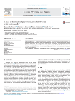 A Case of Exophiala Oligosperma Successfully Treated with Voriconazole$