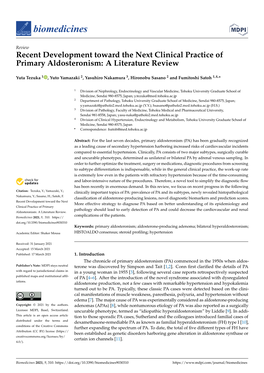 Recent Development Toward the Next Clinical Practice of Primary Aldosteronism: a Literature Review