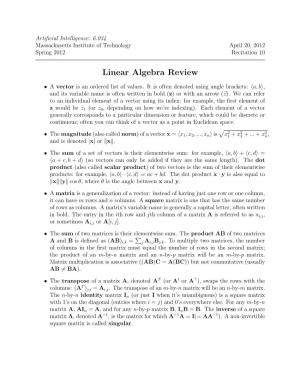 Linear Algebra Handout