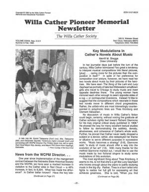Willa Cather Pioneer Memorial Newsletter