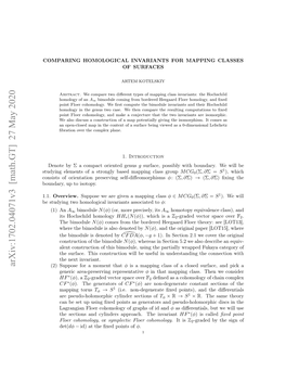 Arxiv:1702.04071V3 [Math.GT] 27 May 2020