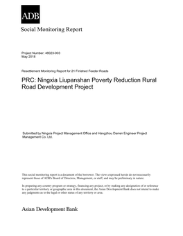 Ningxia Liupanshan Poverty Reduction Rural Road Development Project