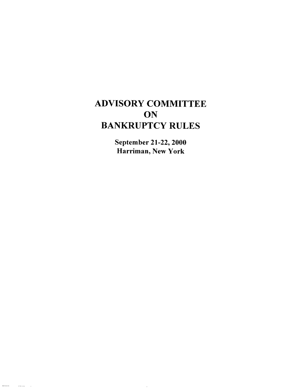 Advisory Committee on Bankruptcy Rules