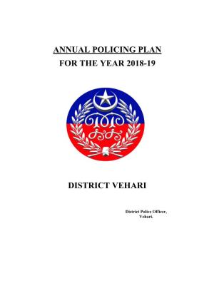 Annual Policing Plan for the Year 2018-19 District Vehari