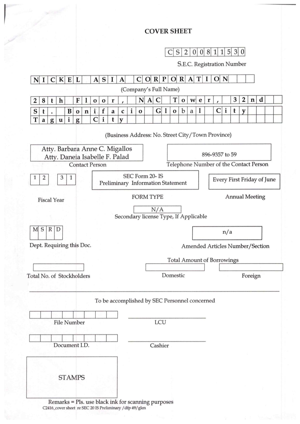 Preliminary Information Statement