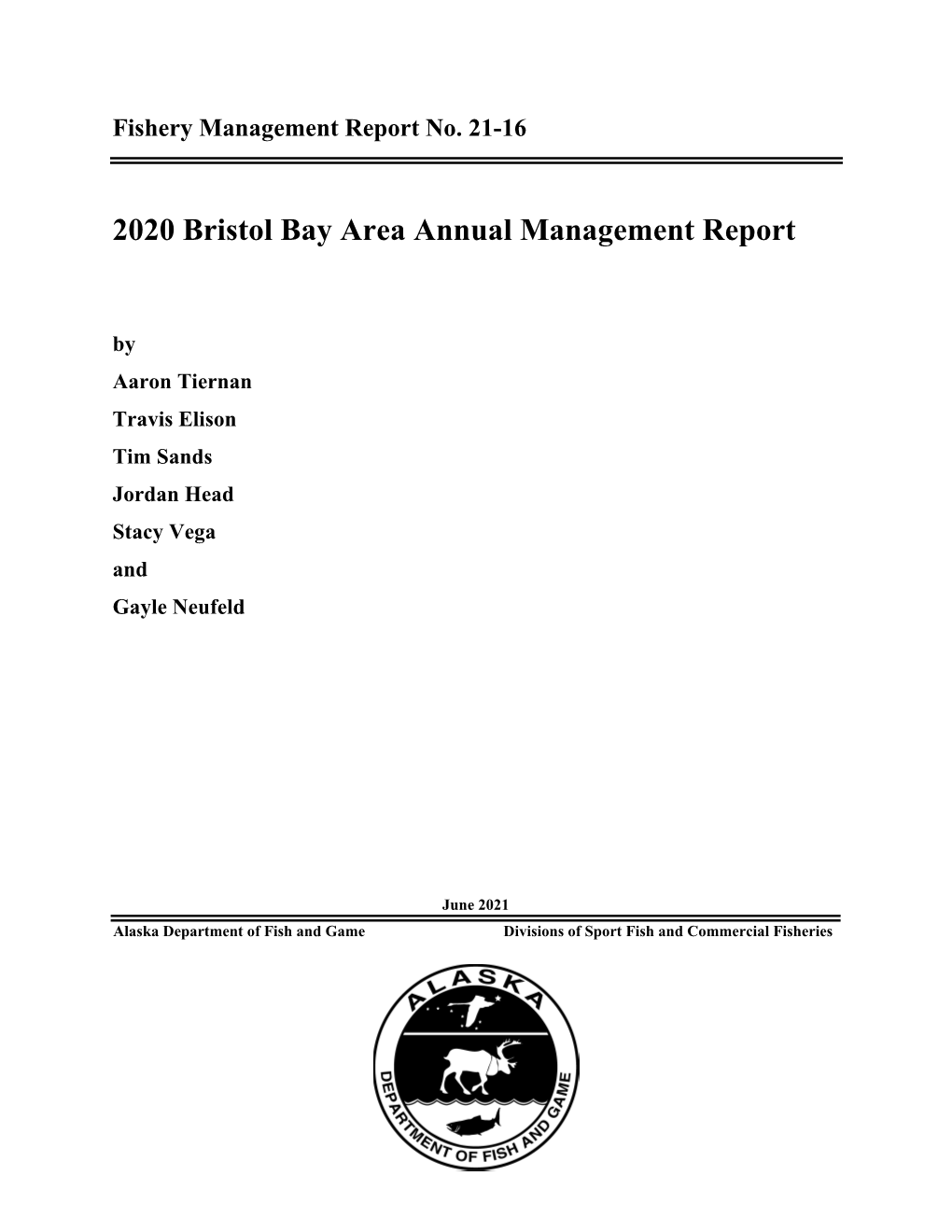 2020 Bristol Bay Area Annual Management Report