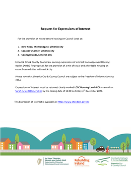 LCCC Provision of Mixed Tenure Housing on Council Lands