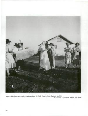 Mock Wedding Ceremony at Pre-Wedding Shower in Faulk County, South Dakota, in 1948