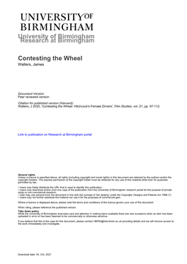 University of Birmingham Contesting the Wheel