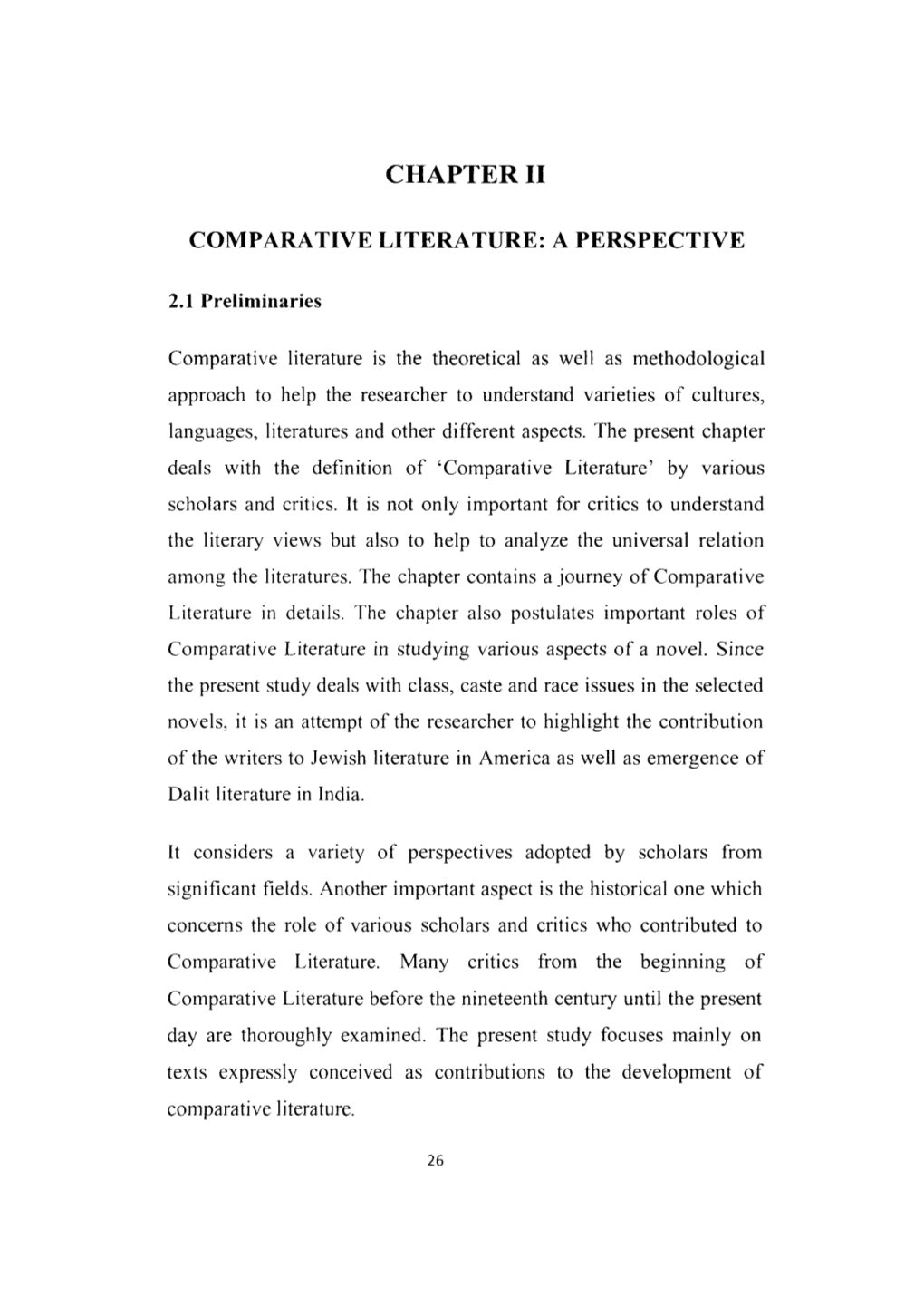 Chapter Ii Comparative Literature