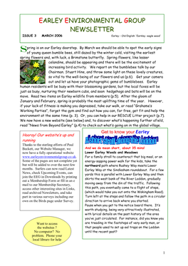 Earley Environmental Group Newsletter