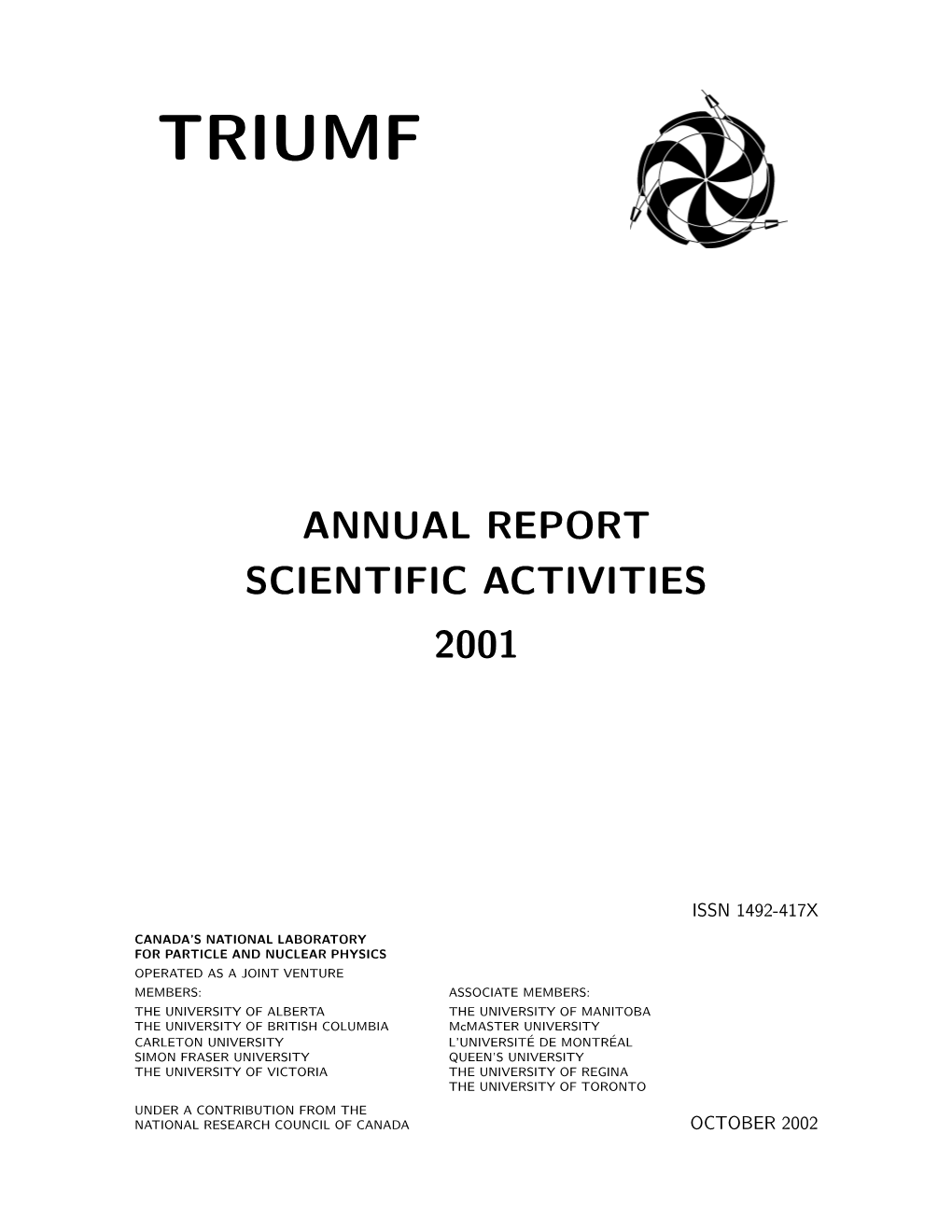 Annual Report Scientific Activities 2001