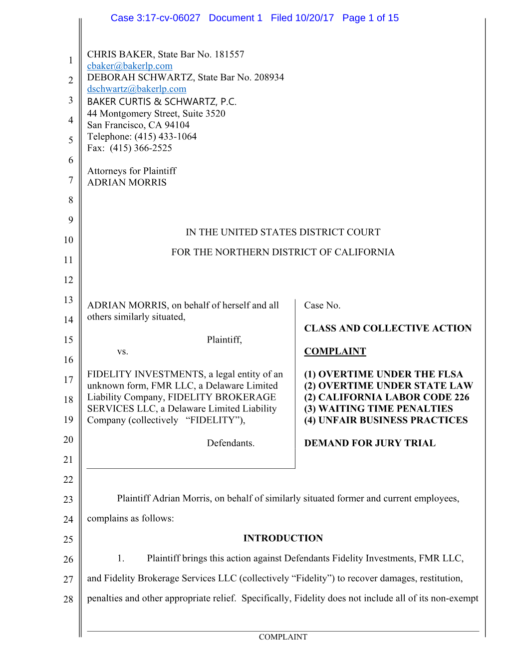 Morris V. Fidelity Investments Et