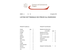 Listino Settimanale N. 15