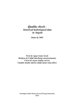 Quality Check - Historical Hydrological Data in Angola