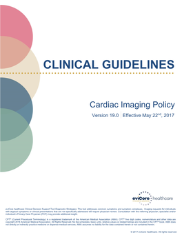 Evicore Cardiac Imaging Guidelines V19.0