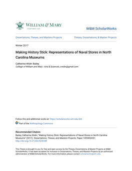 Representations of Naval Stores in North Carolina Museums