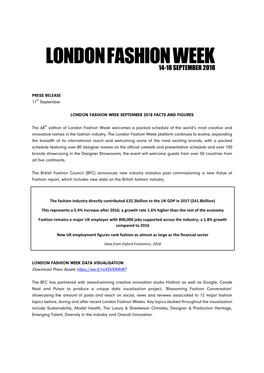 London Fashion Week September 2018 Facts and Figures