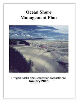 Ocean Shore Management Plan