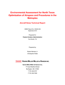 Environmental Assessment for North Texas Optimization of Airspace and Procedures in the Metroplex