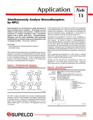 Application Note 13 Simultaneously Analyze Benzodiazepines by HPLC