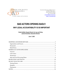 Bad Actors Opening Badly