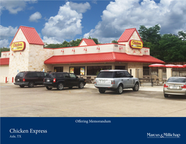 Chicken Express Azle, TX CONFIDENTIALITY and DISCLAIMER