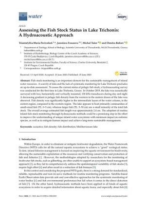 Assessing the Fish Stock Status in Lake Trichonis: a Hydroacoustic Approach