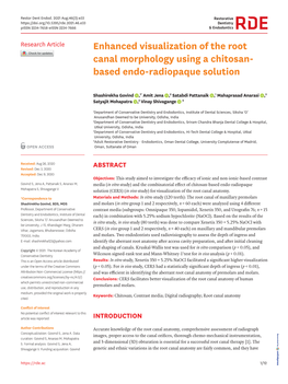 Enhanced Visualization of the Root Canal Morphology Using a Chitosan- Based Endo-Radiopaque Solution