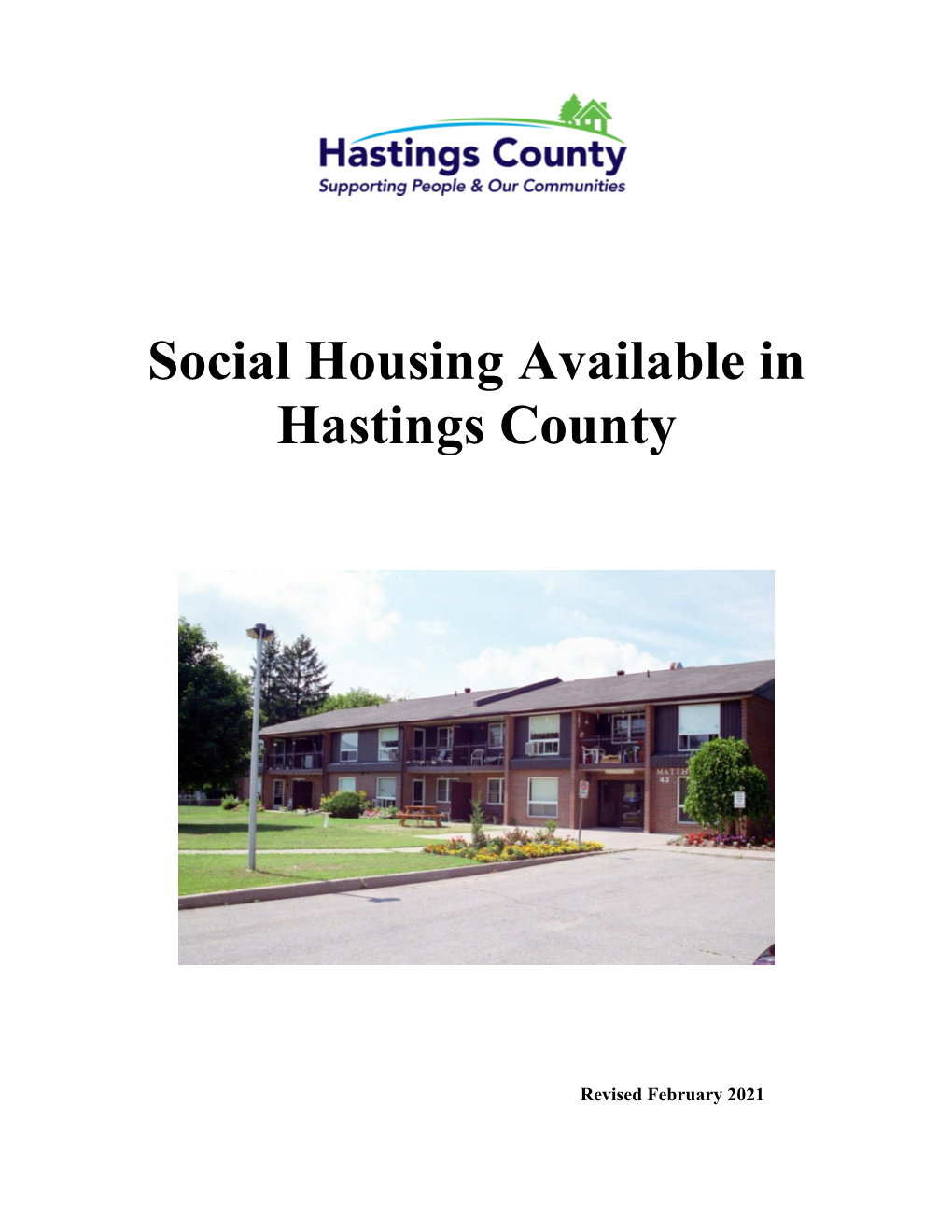 Social Housing Available in Hastings County