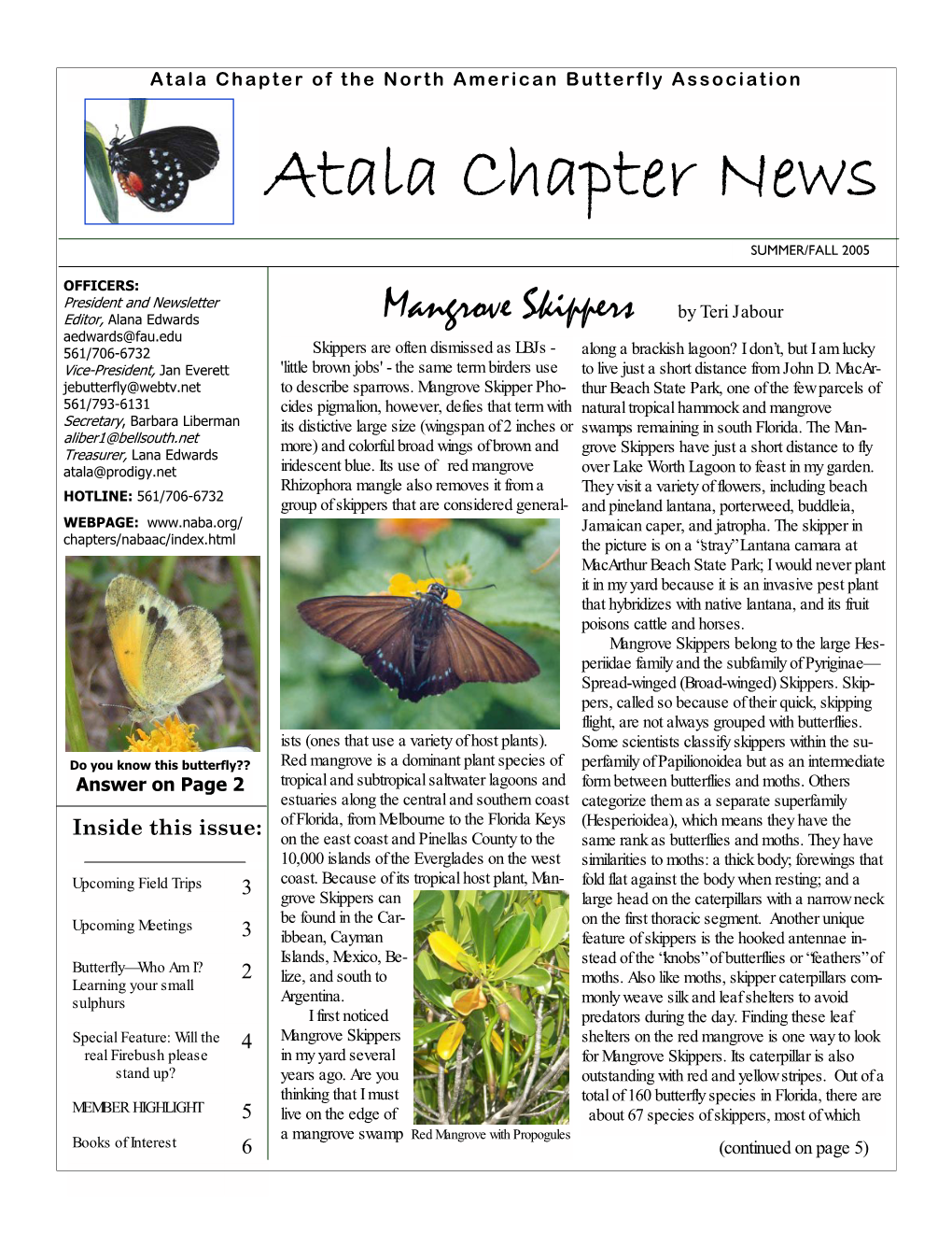 Atala Chapter News